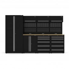 UltraTools 3150mm x 550mm x 2025mm Black Economy Workshop Garage Storage Cabinet Set