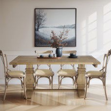 Classic Hamptons Natural Ash Extendable Pedestal Dining Table 180–260cm
