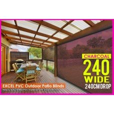 240CM x 240CM Heavy Duty PVC Tinted Patio Cafe Blinds Outdoor UV Protect Awning