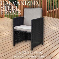 Set of 2 La Joie Outdoor Living Havana Modular Dining Chair Furniture Wicker Rattan Steel Frame