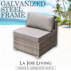 La Joie Outdoor Living Single Armless Modular Sofa Rattan Furniture Lounge