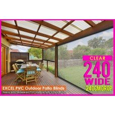 240CM X 240CM Heavy Duty PVC Clear Patio Cafe Blinds Outdoor UV Protect Awning