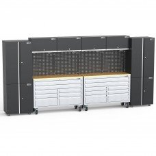 Mobile 8 Drawers Tool Chest With Storage Cabinets - UltraTools 4062mm x 480mm x 1964mm Stainless Steel 52"