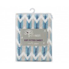 Cot Fitted Sheet Blue By Petit Nest