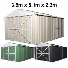 Garage Shed 5.1m x 3.5m x 2.3m with Double Barn Door Workshop