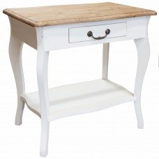 French Classic White Bedside Lamp Side Table with One Drawer 