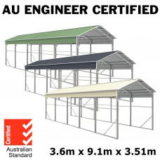 Carport 3.6 x 9.1m x 3.51m (Gable) Backyard Boat Portable Vehicle Shelter