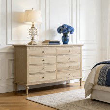 Hamptons Heritage 8-Drawer Tallboy Dresser with Classic Turned Legs – Ash Timber