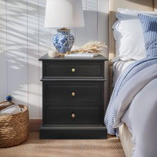 Hamptons Halifax 3 Drawer Bedside Lamp Table