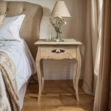 French Provincial - Bedside Table with One Drawer Natural Ash