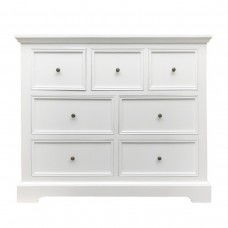Hamptons Halifax 7 Chest of Drawers Tallboy Cabinet in White