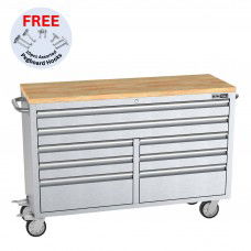 UltraTools Stainless Steel 52" Mobile Work Bench with 8 Drawers Tool Chest					