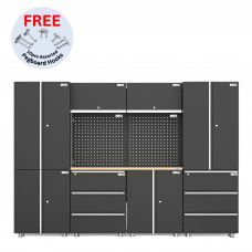 UltraTools 2704mm x 500mm x 1870mm  Black Workshop Garage Storage Cabinet Set