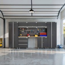 UltraTools 3380mm x 500mm x 1870mm  Black Workshop Garage Storage Cabinet Set