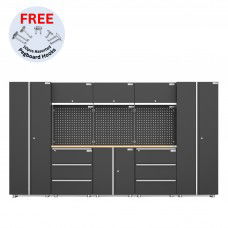 UltraTools 3380mm x 500mm x 1870mm Black Workshop Garage Storage Cabinet Set