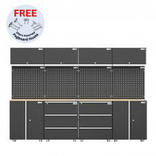 UltraTools 2704mm L x 500mm W x 1870mm H Black Workshop Garage Storage Cabinet Set