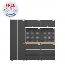 UltraTools 2030mm x 500mm x 1870mm Black Workshop Garage Storage Cabinet Set							