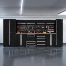 UltraTools 4400mm x 550mm x 2025mm Black Economy Workshop Garage Storage Cabinet Set