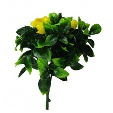 Flowering Yellow Rose Stem Uv Resistant 30cm