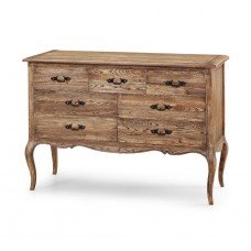 French Provincial Furniture Home Chest with 7 Drawers Natural Oak