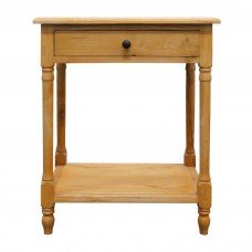 French Provincial Country Bedside Lamp Table Nightstand in Natural