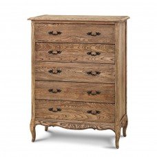 French Provincial Furniture 5 Chest of Drawers Tallboy Cabinet Natural Oak