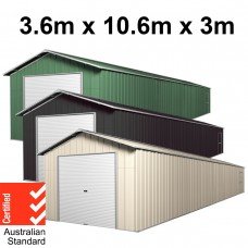 Roller Door Garage Shed 10.64m x 3.6m x 3m (Gable) Workshop