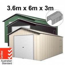 Roller Door Garage 6m x 3.6m x 3m (Gable) Workshop Shed EXTRA High 4 Frames