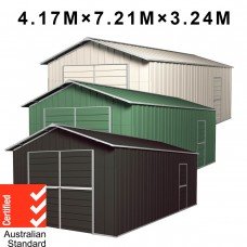 Garage Shed 7.21m x 4.17m x 3.24m Barn Door Workshop + Side PA Door with 4 Frames EXTRA High
