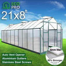 EcoPro 6mm 21 x 8ft  Greenhouse