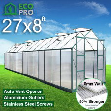 EcoPro 6mm 27 x 8ft  Greenhouse