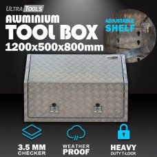Aluminium Ute Tool Box 2.5mm 1200x500x800mm Full Side Opening Vehicle Storage