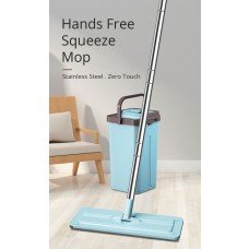 Ultra Clean Hands-Free Self-Wash Cleaning Squeeze Dry Flat Mop Bucket Set 