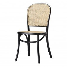 Luca Set of 2 Rattan Dining Chair Black Natural