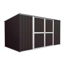 Garden Shed 3.5m x 1.7m x 1.9m Flat Roof Dark Grey CLEARANCE