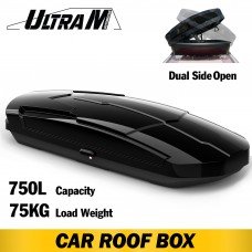 ULTRAMOTOR Car Roof Box Universal Fit Luggage Cargo Pod 750L 75KG Dual Open