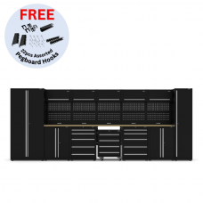 UltraTools 5150mm x 550mm x 2025mm Black Economy Workshop Garage Storage Cabinet Set
