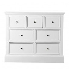 Hamptons Halifax 7 Chest of Drawers Tallboy Cabinet in White