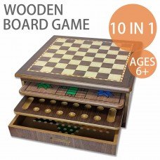 10 in 1 Wooden Board Game Table features