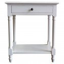 French Provincial Country Bedside Lamp Table Nightstand White - Front Side View