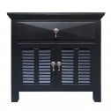 French Provincial Classic bedside table 1 Draw with Door Black front