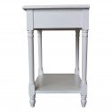 French Provincial Country Bedside Lamp Table Nightstand White - Side View