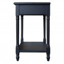 French Provincial Country Bedside Lamp Table Nightstand Black - Side View