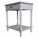 French Provincial Country Bedside Lamp Table Nightstand White - Side View