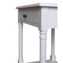 French Provincial Country Bedside Lamp Table Nightstand White - Side View Detail