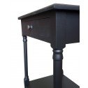 French Provincial Country Bedside Lamp Table Nightstand Black - Side View Detail