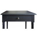 French Provincial Country Bedside Lamp Table Nightstand Black - Front Side Detail