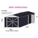Double Barn Door Garage Shed 3.5m x 6m x 2.3m dimensions