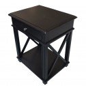 French Provincial Bedside Table - Villa Black 45 degree looking down