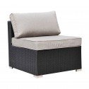 Cairns 7 Seater Outdoor Sofa Modular 8 Piece Set Rattan Furniture Lounge Black